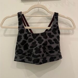 Lululemon Athletica Black and Gray Patterned Sports Bra